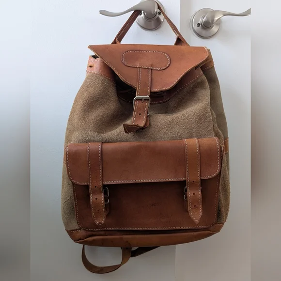 Vintage Brown Leather Backpack - Picture 2 of 10